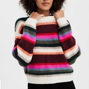 American Eagle vibrant multicolored chunky striped sweater